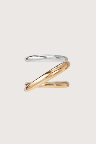 flat lay Triplet Ring Vermeil / Silver Yellow vermeil 18 karats and 925 Rhodium Plated Sterling Silver
Made in France
