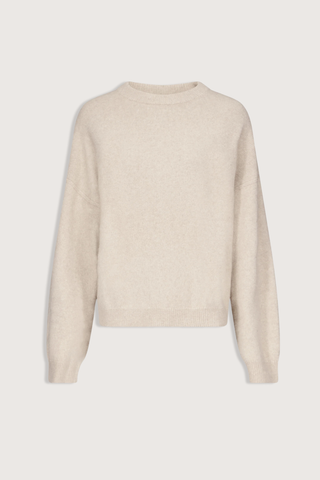 flat lay Tristan Soft Yak Crew Sweater Stone M cream Mercerized yak blend
Loose fit
Crew neck
Drop shoulders
Thick ribbing along the neckline, cuffs and hem
50% Wool, 40% Yak, 10% Polyamide