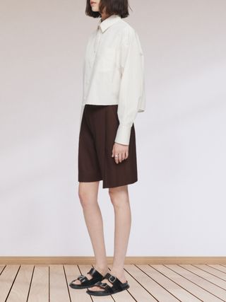 Cropped Poplin Shirt White