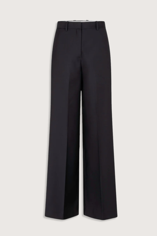 flat lay Valentina Silk Faille Pant black Relaxed, tailored trousers
Silk and wool faille
Sit just below the natural waist
Side-flap detail extends from the waistband to the hem, concealing a discreet side-seam pocket
Classic belt loops