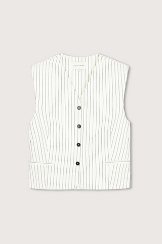 flat lay Vanua Striped buttoned Vest