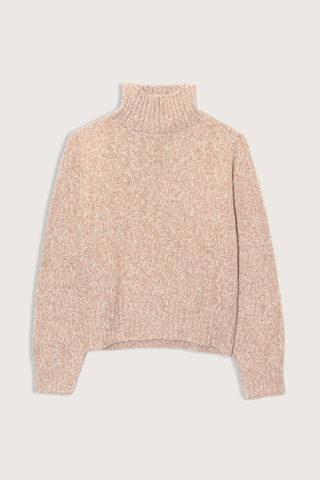 flat lay Vesna Marl Fuzzy T-Neck Sweater beige cream Long-sleeve
Turtleneck
Dropped shoulders
Regular fit