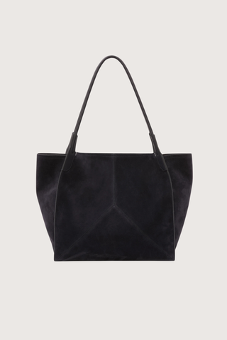 back profile Victoria Suede Tote Bag navy Tonal suede lining, leather strap
Internal flat pocket
Suede, 100% leather
