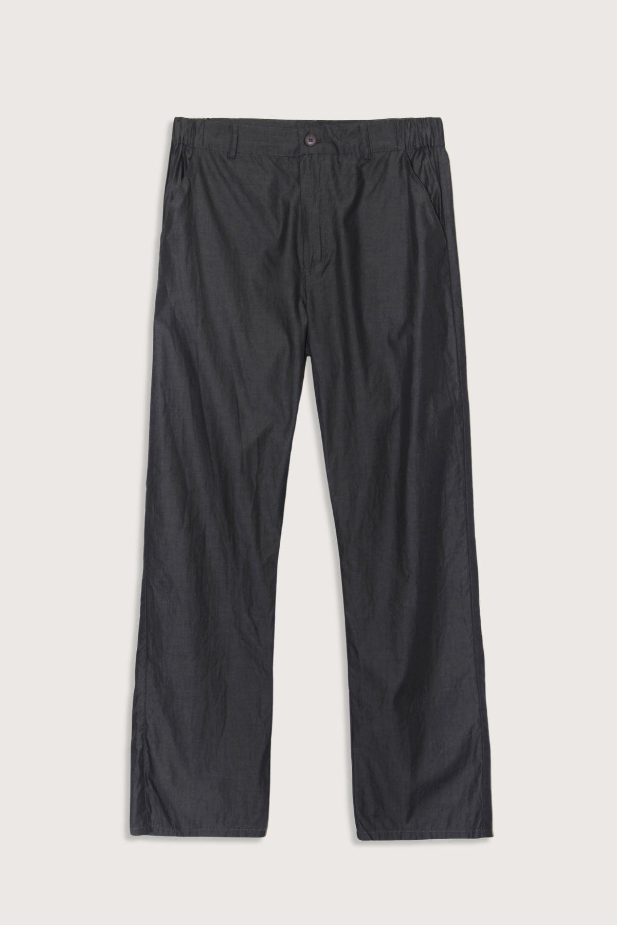 flat lay Washed Cotton Pant graphite Cotton
Slim straight fit
Belt loops
Button closure