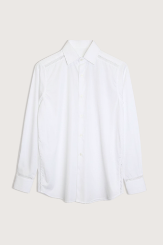 flat lay Work Shirt With Ladder Lace Trim white Straight cut - classic fit
Square collar
Curved cuff
Mother-of-pearl buttons
