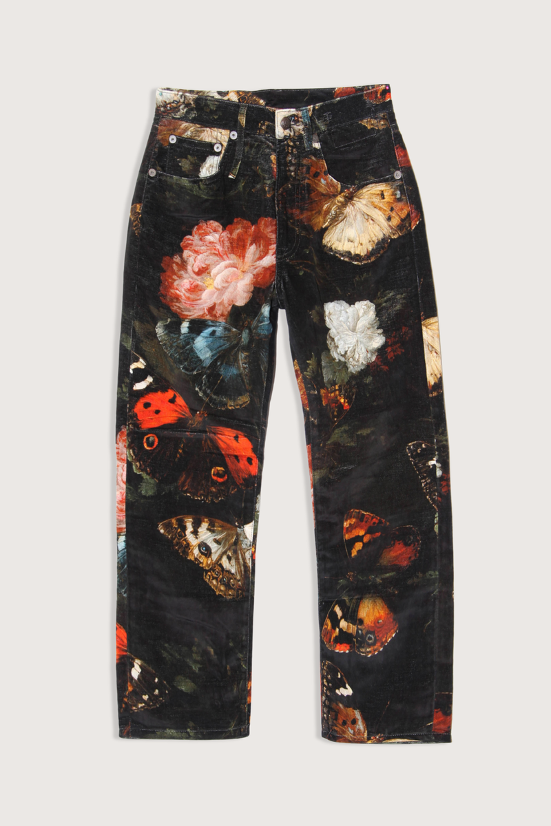 flat lay X-Boyfriend Velvet Butterfly Pant multicolor Wider, slouchier leg
Velvet
Butterfly floral print throughout
59% COTTON 41% LINEN