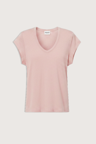 flat lay Zankou V-Neck Linen Tee Soft Pink Solid linen T-shirt
Straight, fitted cut
V-neck
Short sleeves
Linen 100%