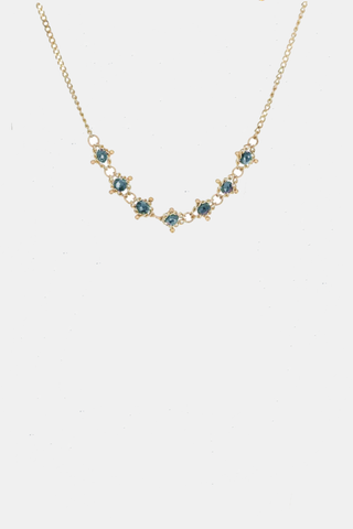 Petite Textile Necklace  Blue Diamond