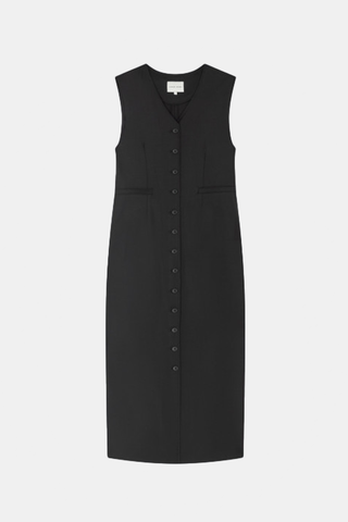 Idika Button Front Dress Black