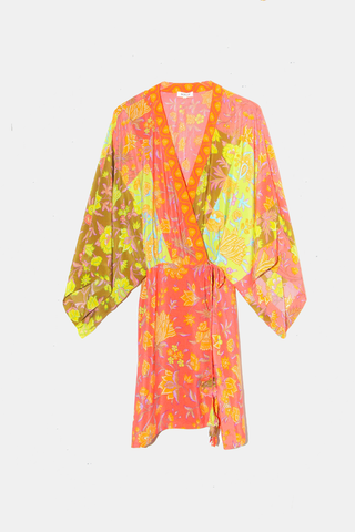 Alvita Kimono Silk Robe Dress