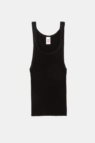 Cropped Ribbed Tank Black