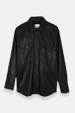 BERNY Leather Like Shirt Black