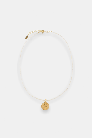 Athéna Charm & Vintage Pearl Necklace