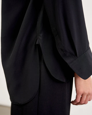Julien Silk Shirt Black nili lotan side cuff detail
