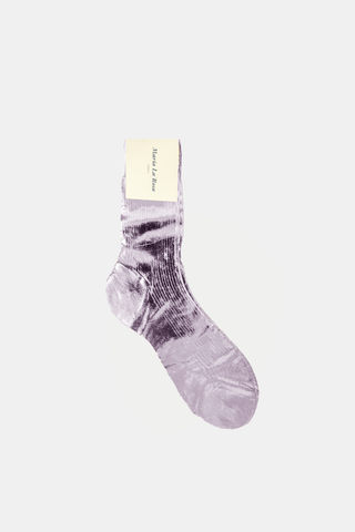 One Ribbed Laminated Socks Lilac