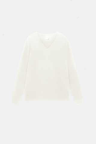 Classic V-Nk Sweater Ivory