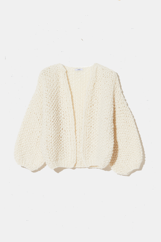 Alpaca Pearl Pattern Bomber Cardi