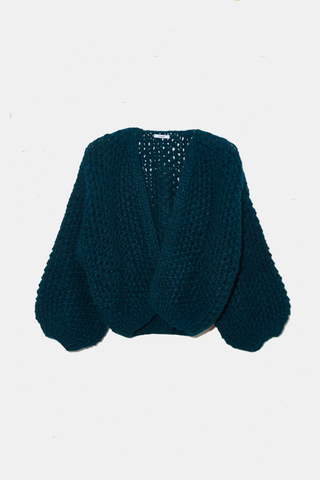 Alpaca Pearl Pattern Bomber Cardi