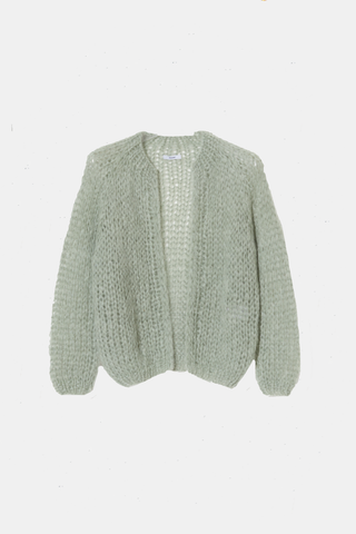 Mohair Small Cardi Sage