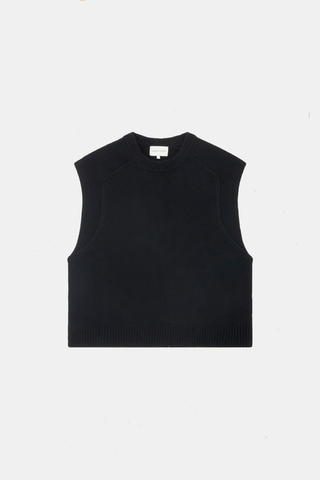 Mari Sleveless Boxy Top Black