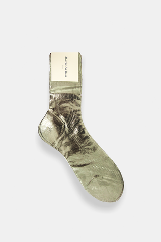 One Ribbed Laminated Socks Lavagna Grey