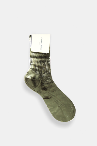 One Ribbed Laminated Socks Grey