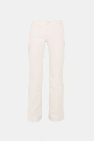 Pantalon beige extra stretch confort en toile ceinture élastique lien  brillant - Horizons Lointains