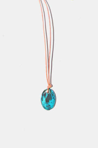 Teal Chrysocolla Stone Necklace