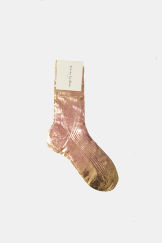 One Ribbed Laminated Socks Nocciola