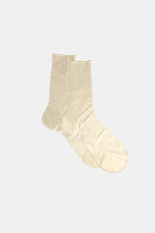 One Ribbed Laminated Socks Platino