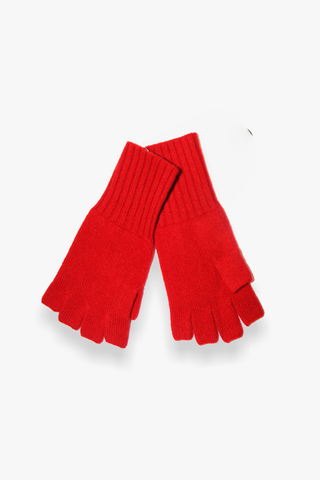 Cashmere Fingerless Glove Red