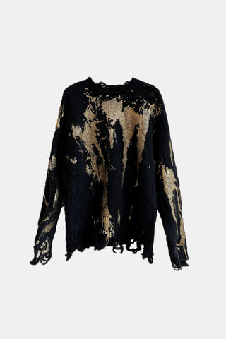 Black W/Gold Splatter Sweater