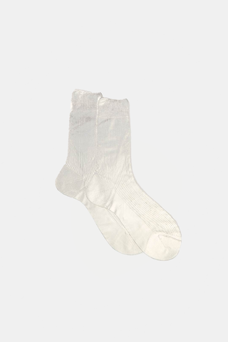 One Ribbed Laminated Socks Silver