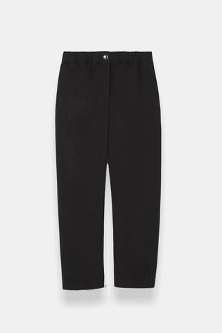 Solid Cotton/Linen Easy Pant Black