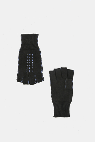 Cashmere Fingerless Stitch Glove Black