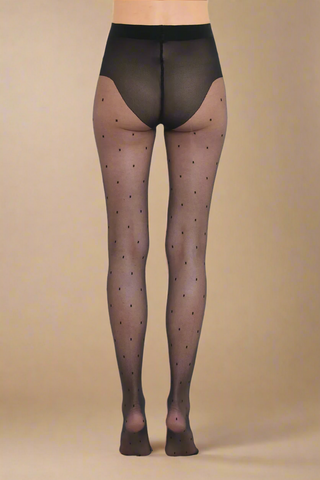 Rectangle Polka Dot Tights  Black