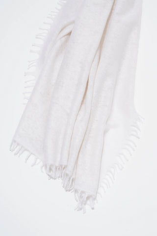 Cashmere Felted Stole White Snow