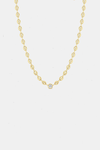Floating Diamond Small Mariner Chain Necklace