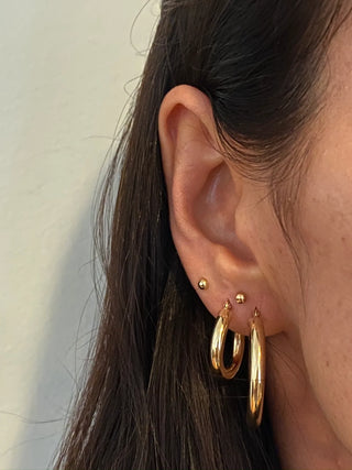 1" Wide Hoops shylee rose 14k gold earrings