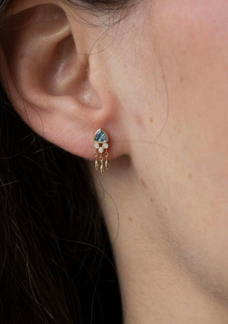 Diamonds Single Earring Aquamarine celine daoust 14k gold