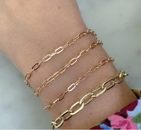 model wearing Mini Link Bracelet 14k  Yellow Gold