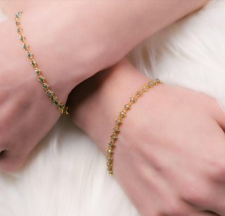 Petite Textile Bracelet Blue Diamond amali 18k gold