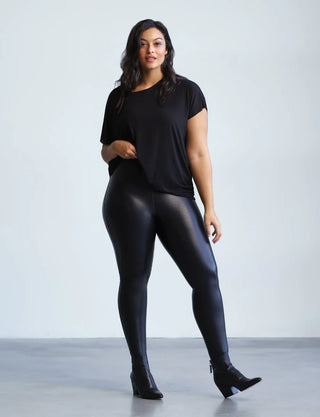 Dex Plus High-Waisted Faux Leather Leggings