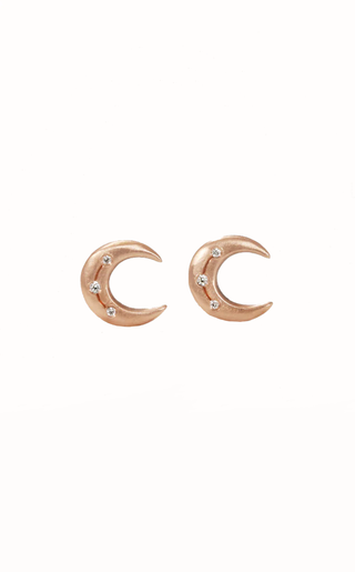 Crescent Disc Earring in Rose Gold